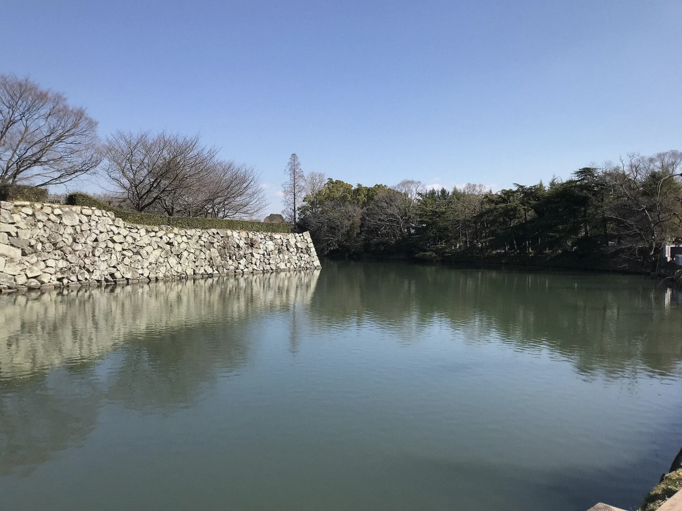 Sakuramon-bashi bridge crossing the outer moat toward Himeji Castle in Japan